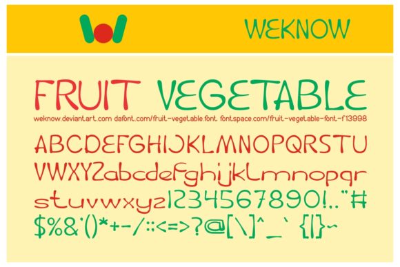 Fruit and Vegetable Font for Business Branding